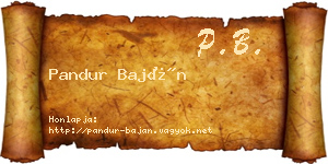Pandur Baján névjegykártya